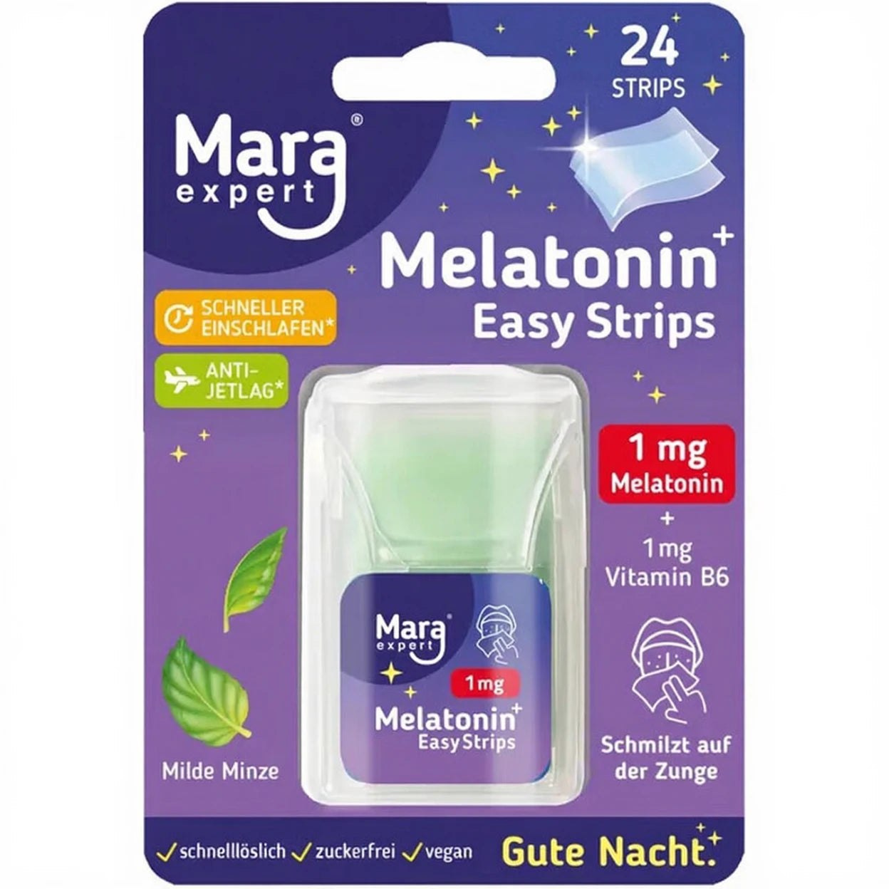 Mara Expert Melatonin 멜라토닌 이지 스트립 1mg 24매x6 독일약국 정품 독일직구 마이아포