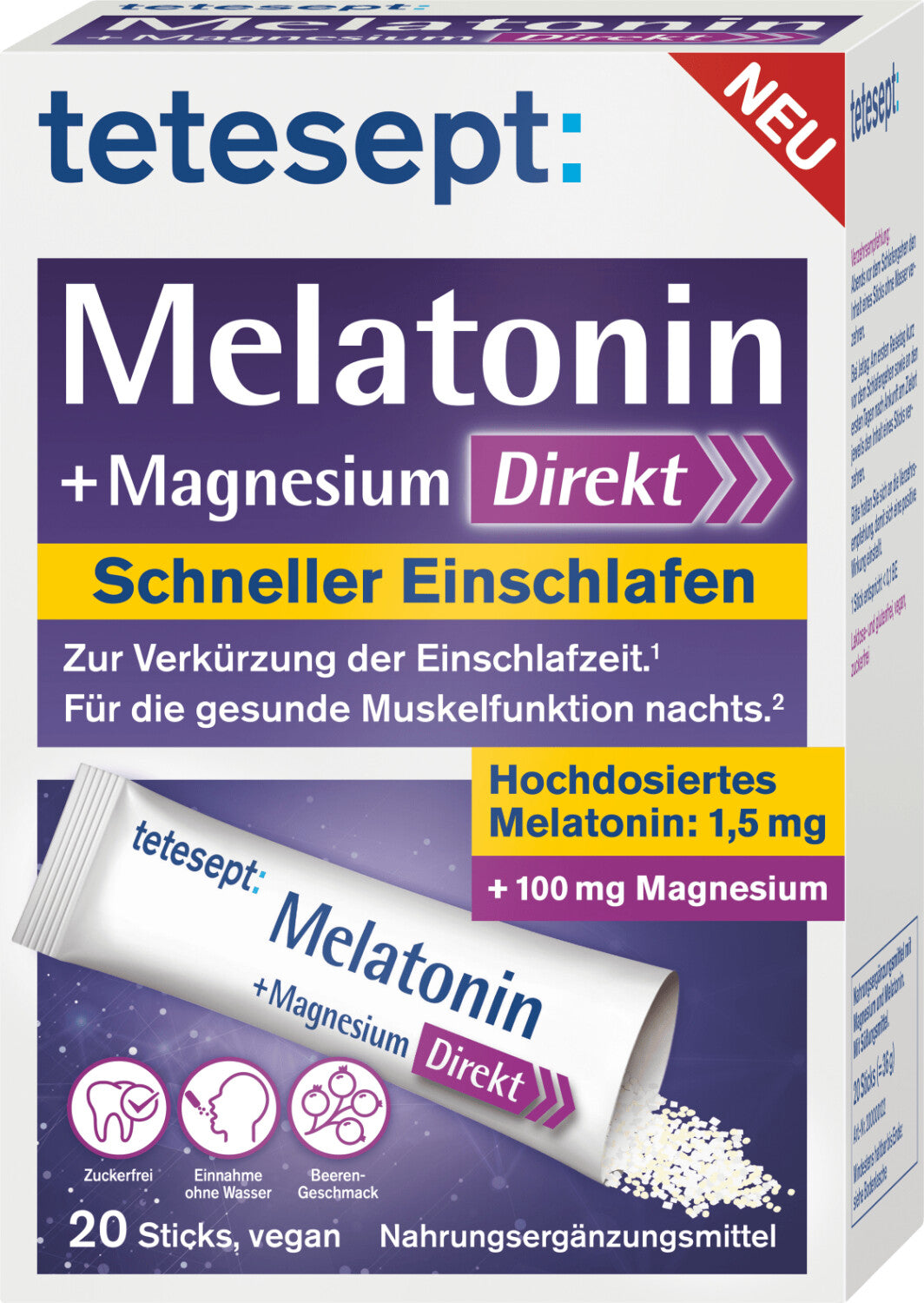 Tetesept Melatonin 멜라토닌 + 마그네슘 158mg 20st 독일약국 정품 독일직구 마이아포